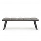 57" Gray Upholstered Faux Leather Bench