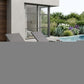 Set of Two 23" Taupe Metal Outdoor Chaise Lounge