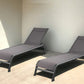 Set of Two 23" Taupe Metal Outdoor Chaise Lounge
