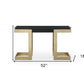 52" Black and Gold Glass Pedestal Console Table