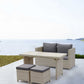 50" Beige Glass And Iron Coffee Table