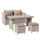 50" Beige Glass And Iron Coffee Table