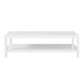 35" White Aluminum Coffee Table With Shelf