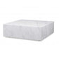 35" White Genuine Marble And Brass Square Coffee Table