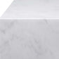 35" White Genuine Marble And Brass Square Coffee Table