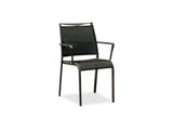 Set of Four Gray Dining Arm Chairs