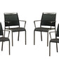 Set of Four Gray Dining Arm Chairs