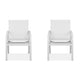 Set of Two 22" White Metal Indoor Outdoor Dining Chair