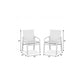 Set of Two 22" White Metal Indoor Outdoor Dining Chair