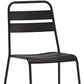 Set of Four Gray Faux Leather Dining Side Chairs