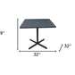 32" Gray Square Aluminum Pedestal Base Dining Table