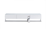 91 X 18 X 19 White Stainless Steel Tv Unit