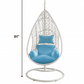 40" Blue and Steel stand finished Metal Outdoor Swing Chair with Blue Cushion