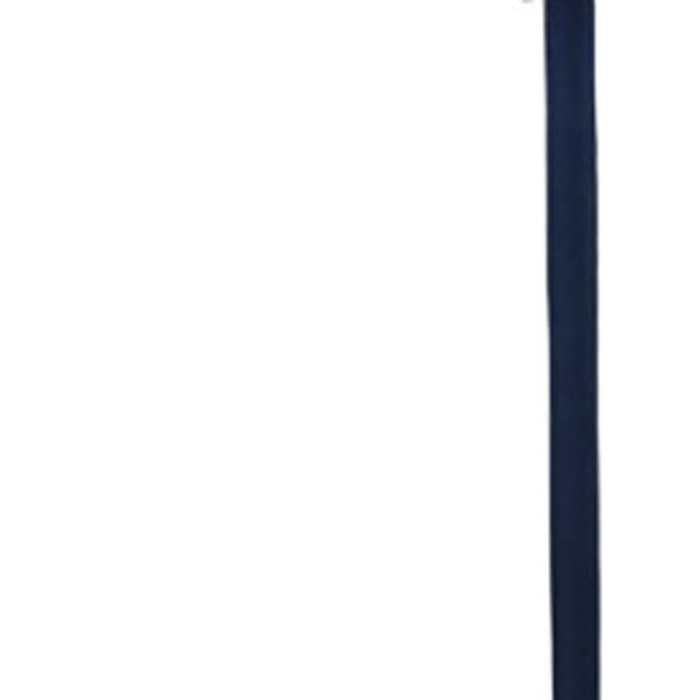 60" Black And White Floor Lamp With White Fabric Drum Shade