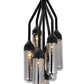 Shaded Empire Six Light Metal and Glass Flush Ceiling Light With Clear Shades