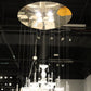Clear Candle Style Four Light Metal and Glass Ceiling Light