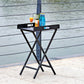 19" Gray Aluminum Outdoor Side Table