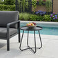 18" Gray Rounded Aluminum Outdoor Side Table