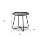 18" Gray Rounded Aluminum Outdoor Side Table