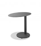 20" Gray Oval Aluminum Outdoor Side Table