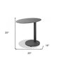 20" Gray Oval Aluminum Outdoor Side Table