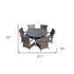 Seven Piece Clear and Gray Round Glass Dining Set