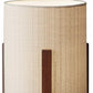 17" Brown Solid Wood Bedside Table Lamp With Natural Cylinder Shade
