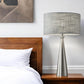 22" Silver Metal Table Lamp With Gray Drum Shade