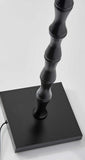 62" Brown And Black Floor Lamp With Beige Burlap Shade