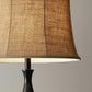 62" Brown And Black Floor Lamp With Beige Burlap Shade