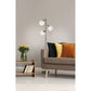 71" Silver Metal Floor Lamp With White Dome Shade