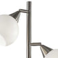 71" Silver Metal Floor Lamp With White Dome Shade