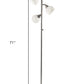 71" Silver Metal Floor Lamp With White Dome Shade