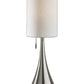 35" Brushed Steel Metal Teardrop Table Lamp