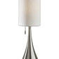 35" Brushed Steel Metal Teardrop Table Lamp
