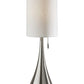 35" Brushed Steel Metal Teardrop Table Lamp