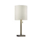 22" Silver Table Lamp With Drum Shade