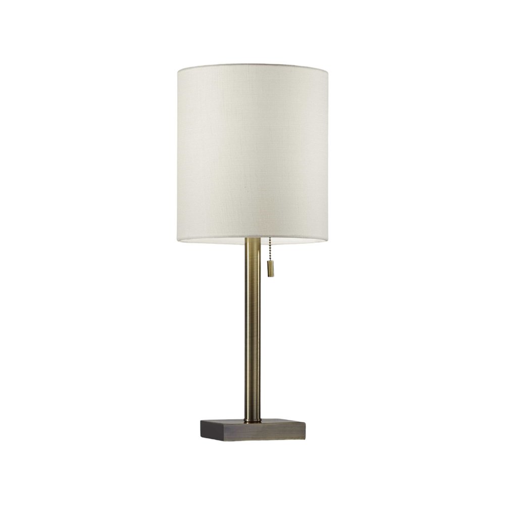 22" Silver Table Lamp With Drum Shade
