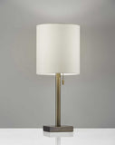 22" Silver Table Lamp With Drum Shade