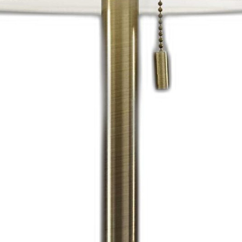 22" Silver Table Lamp With Drum Shade