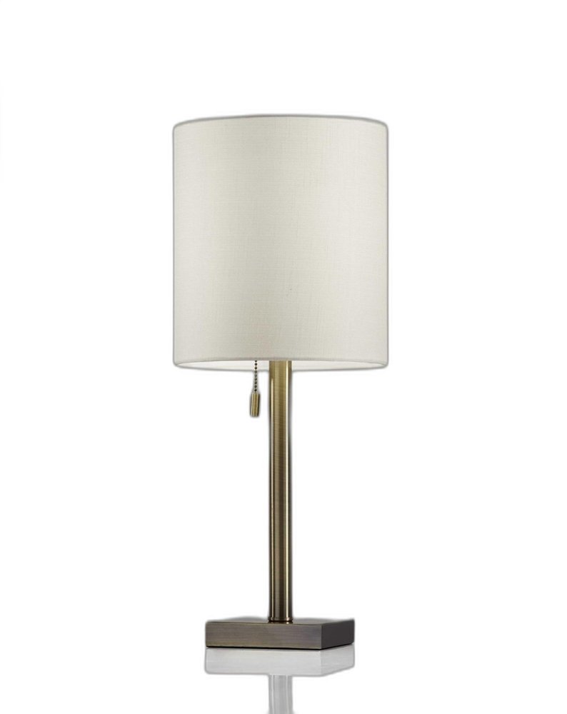 22" Silver Table Lamp With Drum Shade
