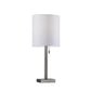 22" Silver Table Lamp With Drum Shade