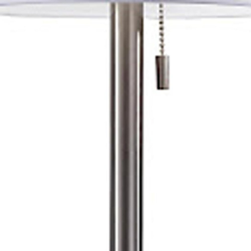 22" Silver Table Lamp With Drum Shade
