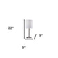 22" Silver Table Lamp With Drum Shade