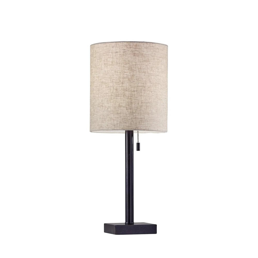 22" Silver Table Lamp With Drum Shade