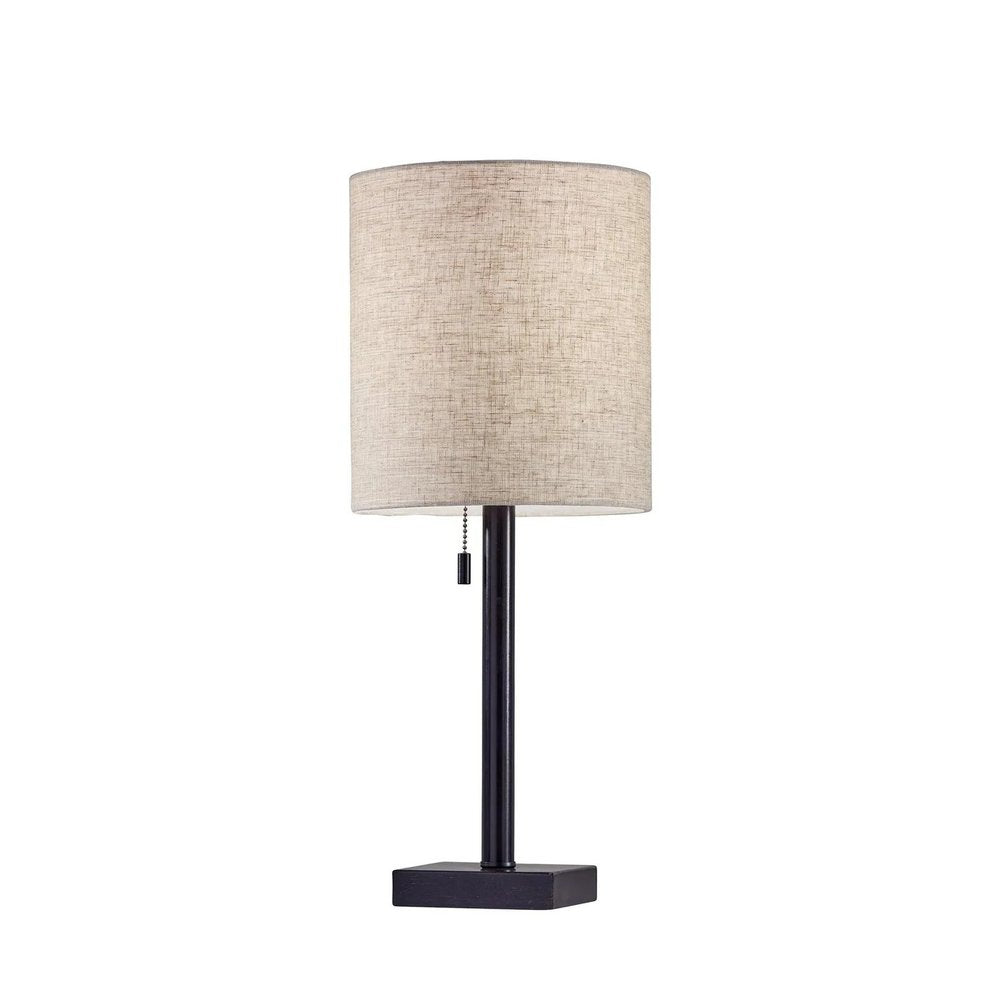 22" Silver Table Lamp With Drum Shade