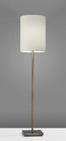 61" Silver Metal Floor Lamp With Fabric Shade