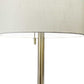 61" Silver Metal Floor Lamp With Fabric Shade