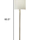 61" Brass Metal Floor Lamp With White Fabric Cylinder Shade
