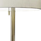 61" Silver Metal Floor Lamp With Fabric Shade